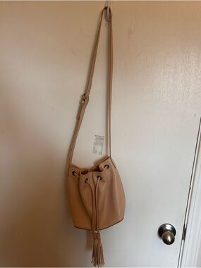 J. Crew Pebbled Leather Drawstring Bucket Bag - Pink